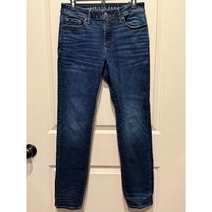 American Eagle Mens Next Level Airflex Slim Fit Dark Wash Jeans 30x32